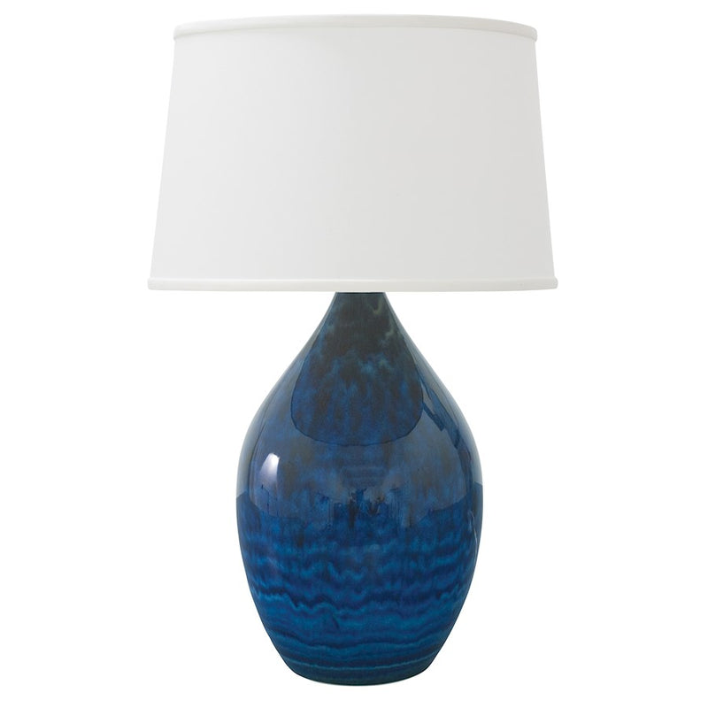 House of Troy Scatchard 18.5" Stoneware Table Lamp, Midnight Blue