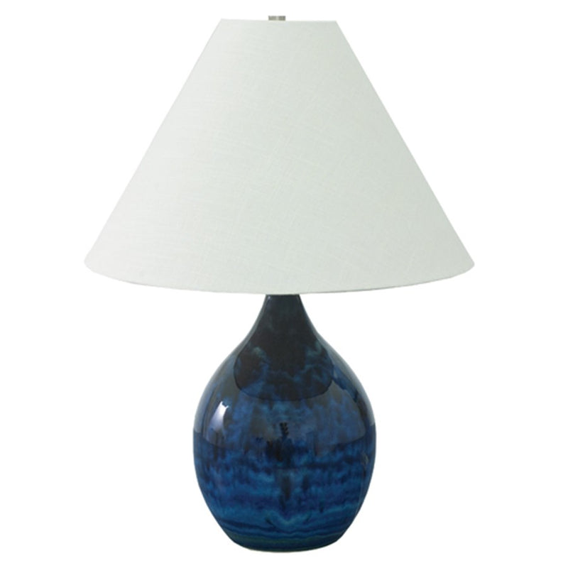 House of Troy Scatchard 22.5" Stoneware Table Lamp, Midnight Blue