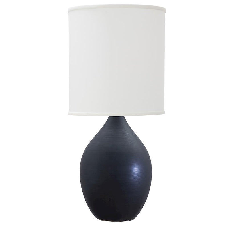 House of Troy Scatchard 24" Stoneware Table Lamp, Black Matte