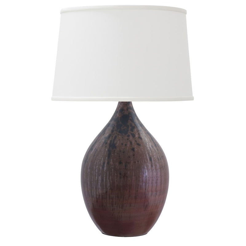 House of Troy Scatchard 21" Stoneware Table Lamp, Decorated Red