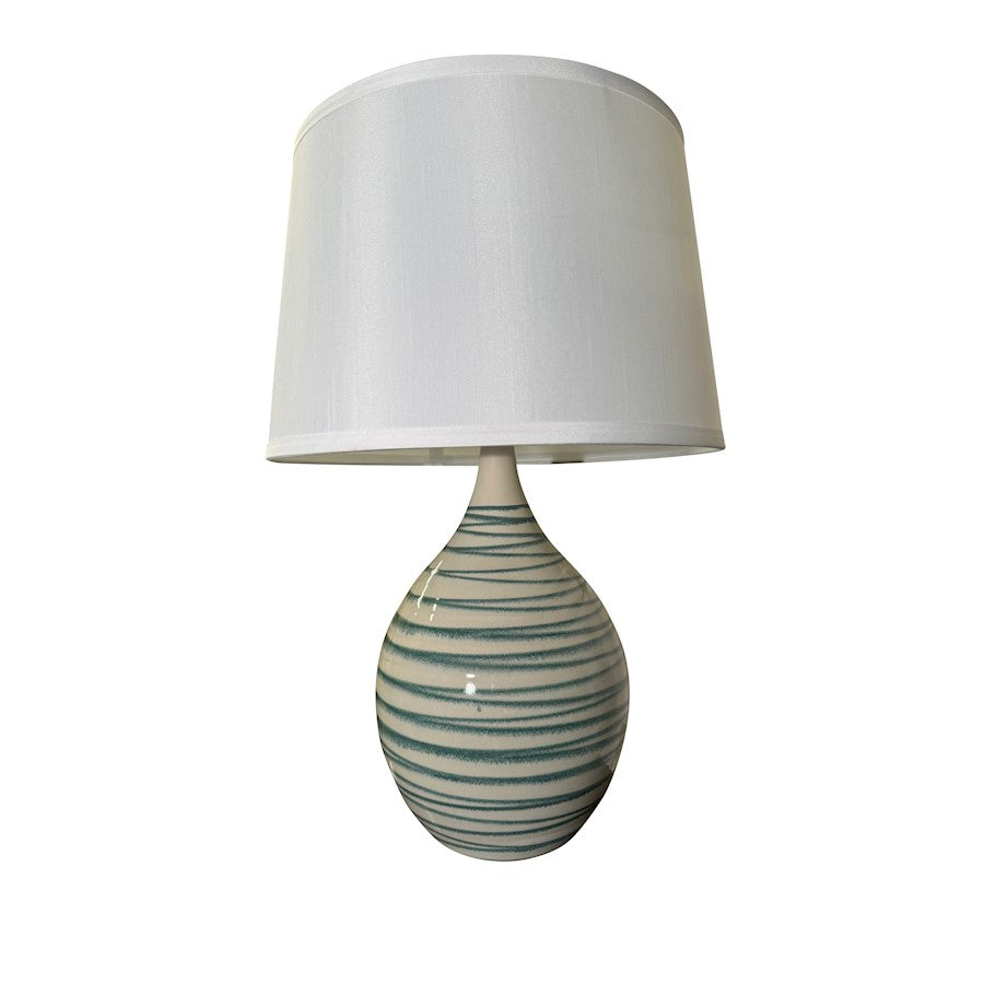 House of Troy Scatchard 1 Light 21" Table Lamp, Emerald Wave - GS302-EW
