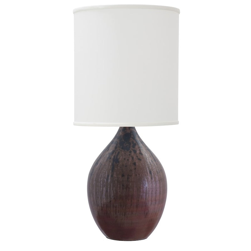 House of Troy Scatchard 30" Stoneware Table Lamp, Decorated Red