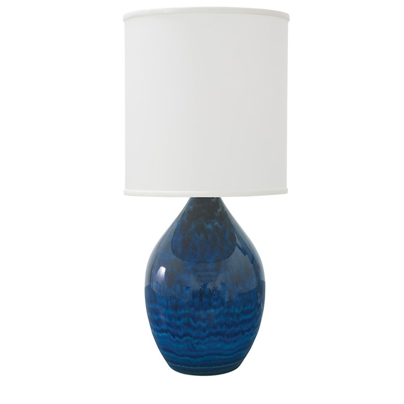 House of Troy Scatchard 30" Stoneware Table Lamp, Midnight Blue