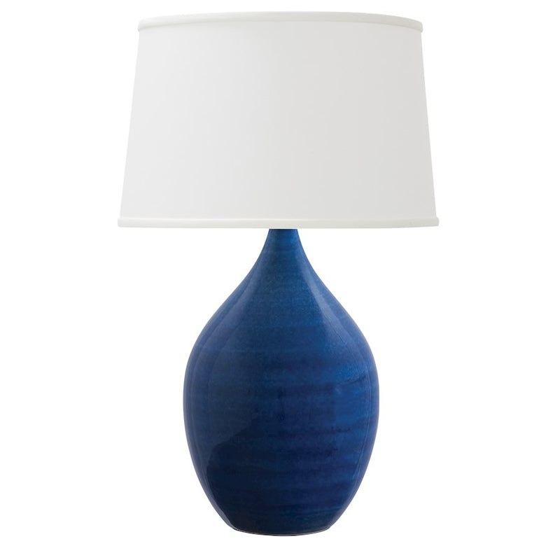House of Troy Scatchard 24.5" Stoneware Table Lamp, Blue Gloss