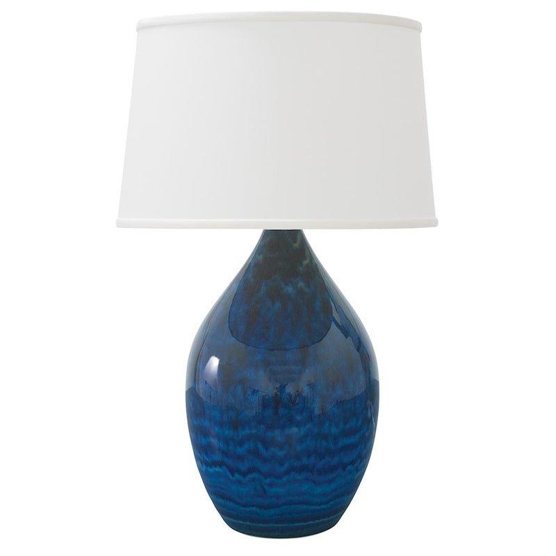 House of Troy Scatchard 24.5" Stoneware Table Lamp, Midnight Blue
