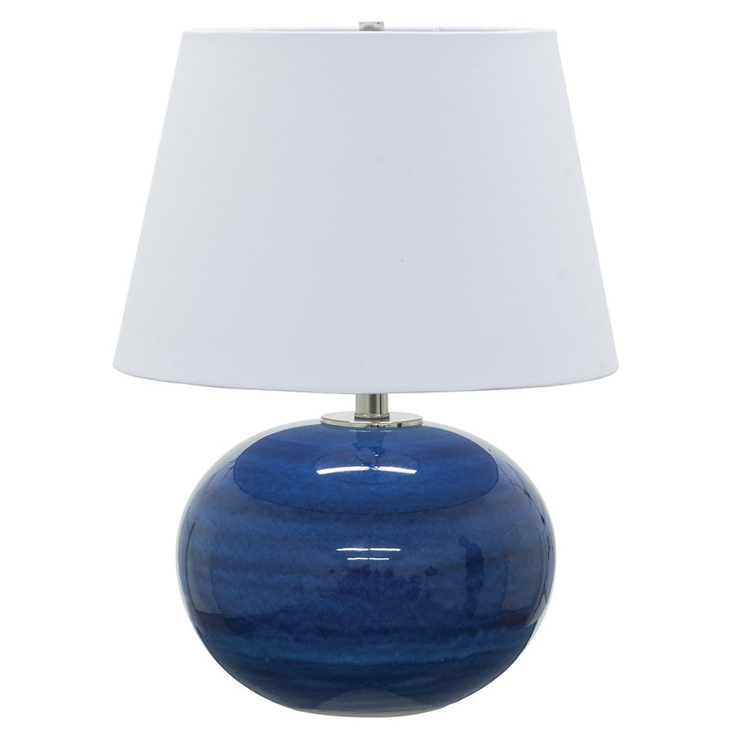 House of Troy Scatchard 22 " Blue Gloss Table Lamp, Blue Gloss