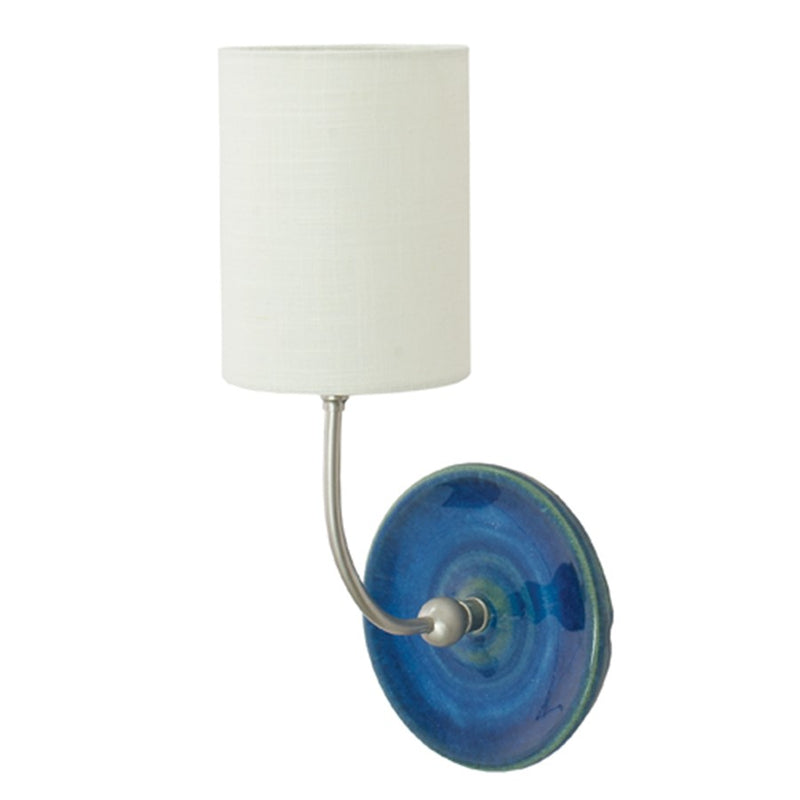 House of Troy Scatchard Wall Lamp in SN & Blue Gloss, Blue Gloss