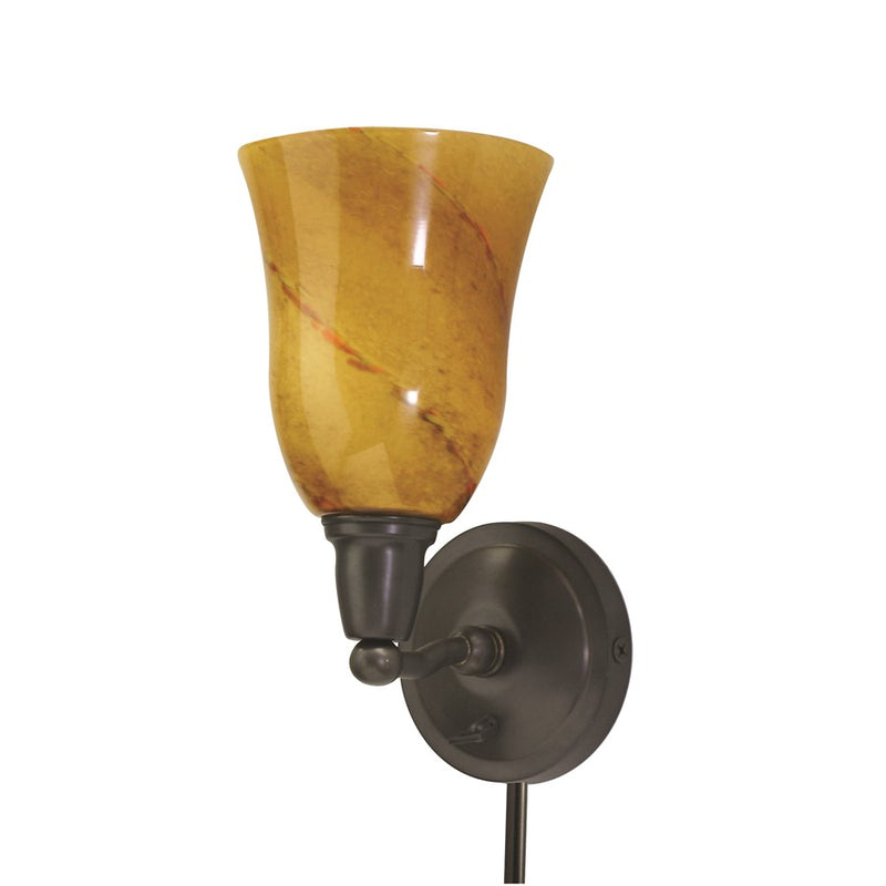 House of Troy Hyde Park Sconce Oil Rubbed Bronze w/ Art Glass