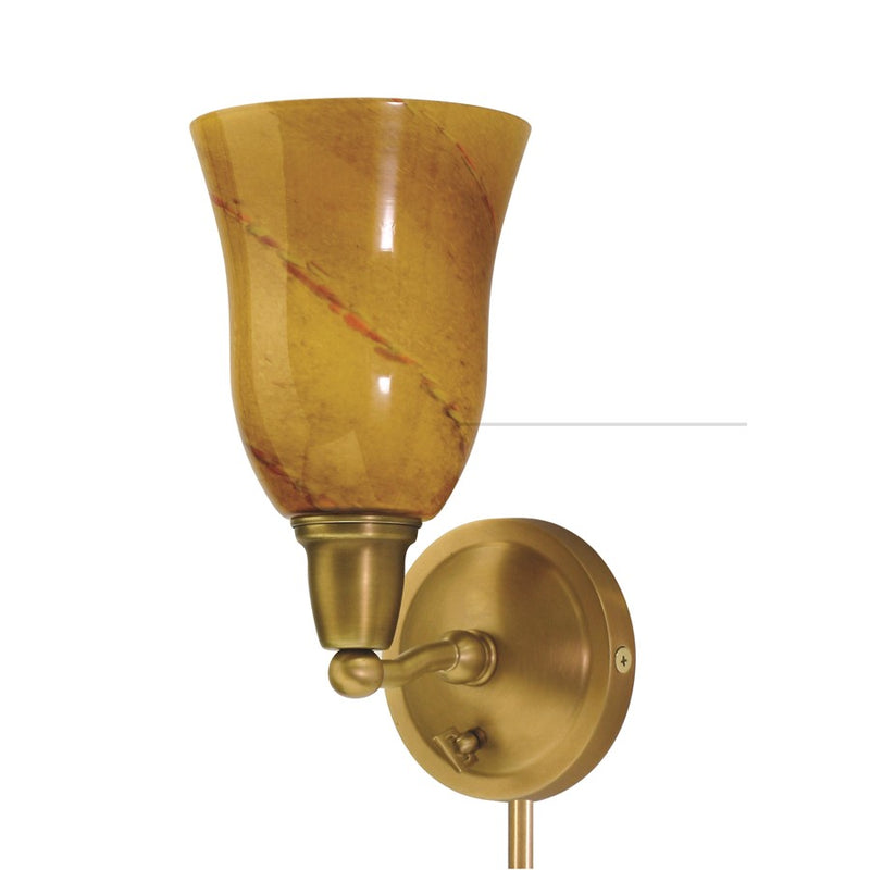 House of Troy Hyde Park Sconce Weathered Brass w/ Art Glass