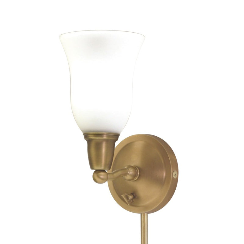 House of Troy Hyde Park Sconce Weathered Brass w/ Opal Glass Shade