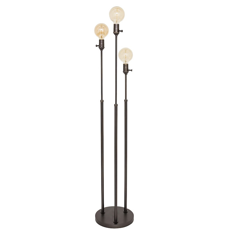 House of Troy Ira Three Light Adjustable Floor Lamp, Polished Nickel