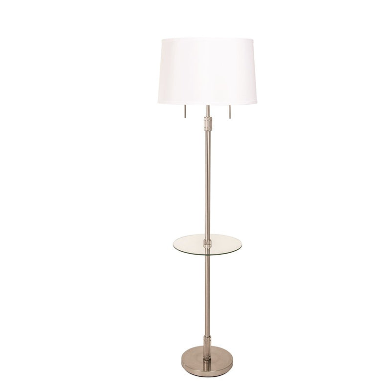 House Of Troy Killington Satin Nickel Floor Lamp/Glass Table/Hardback