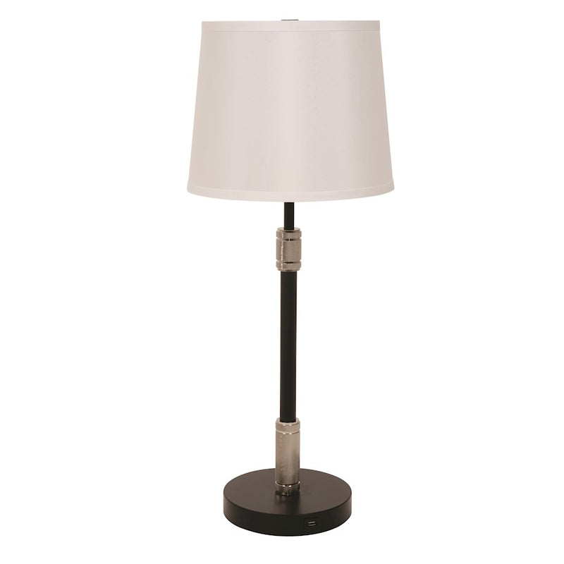 House Of Troy Killington Black/Nickel Table Lamp/USB Port/Hardback