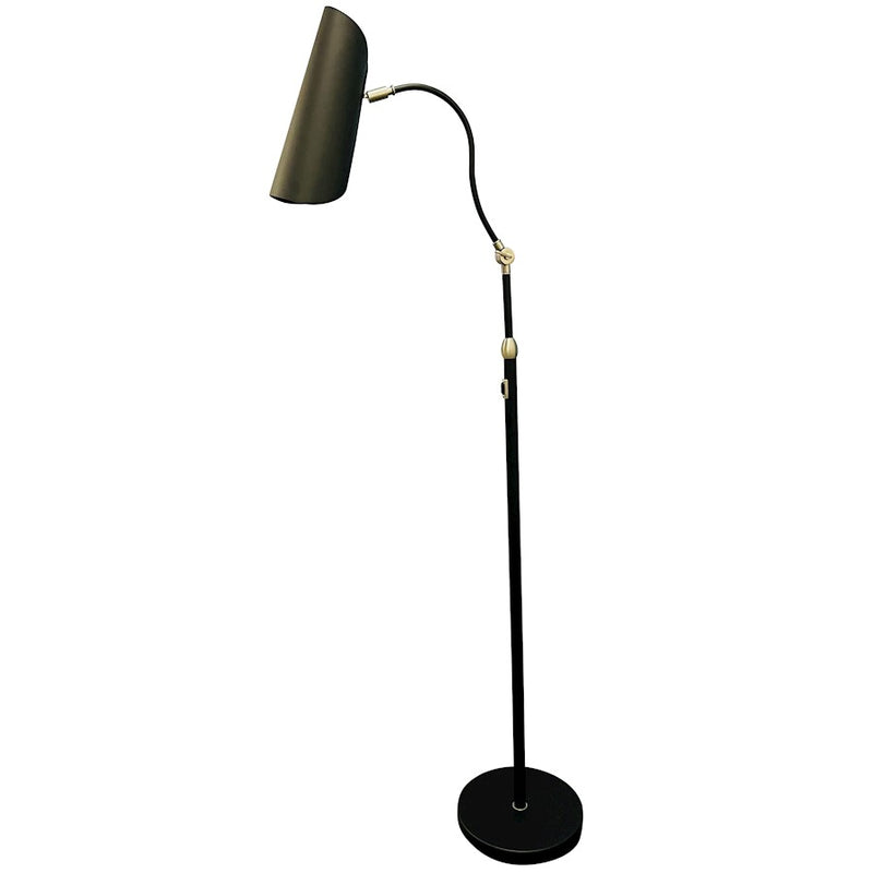 House of Troy Logan 1 Light Floor Lamp, Black/Satin Nickel