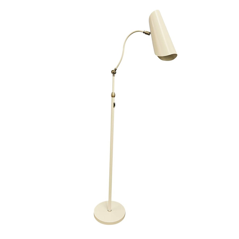 House of Troy Logan 1 Light Floor Lamp, White/Satin Nickel