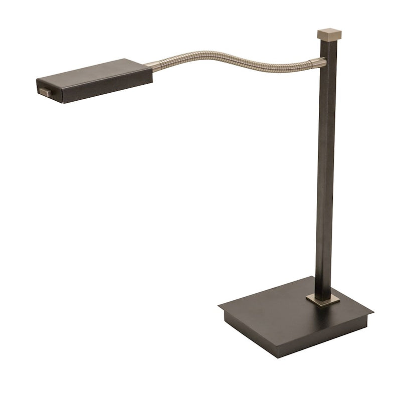 House of Troy 17.5" Lewis LED Gooseneck Table Lamp, Granite/Nickel