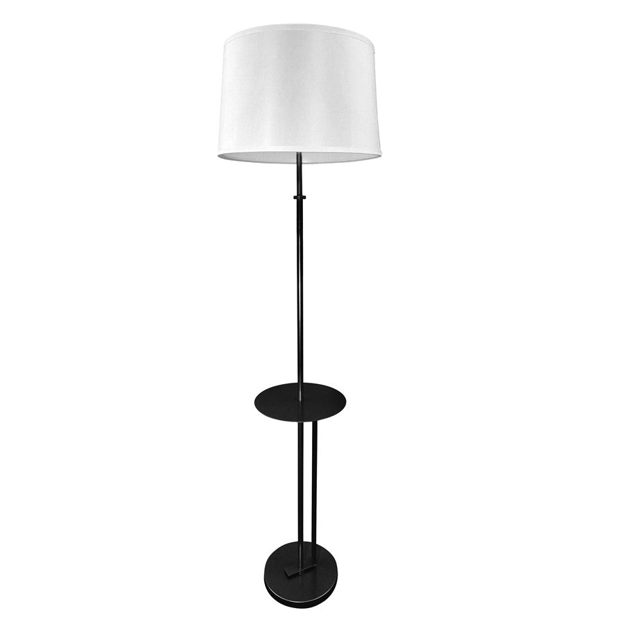 House Of Troy Lyndon 1Lt 69" Floor Lamp, BK/Bent Metal/Metal Table - LY702-BLK