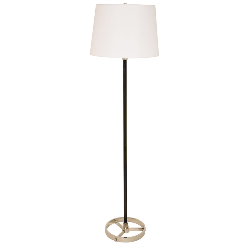 House of Troy 62" Morgan Floor Lamp, Black with Polished Nickel