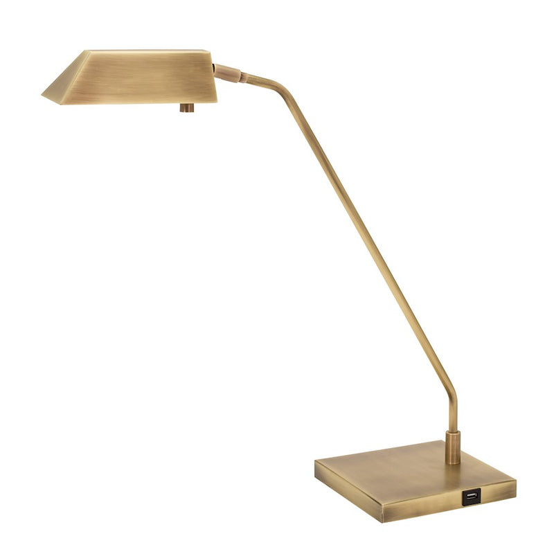 House of Troy Newbury Table Lamp, Antique Brass with USB Port