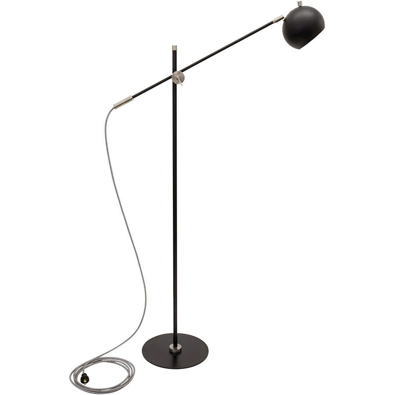 House of Troy Orwell Floor Lamp, Black/Satin Nickel Accents