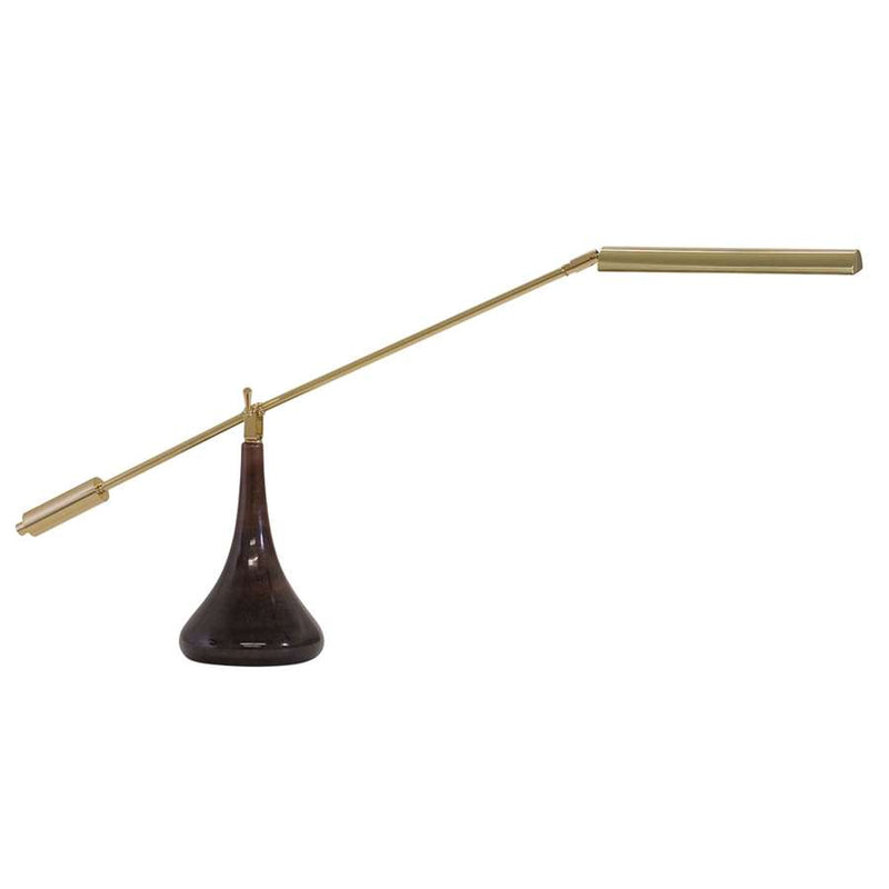 House of Troy Polished Brass & Bronze Luster Stoneware LED Piano Lamp PLED450-PB