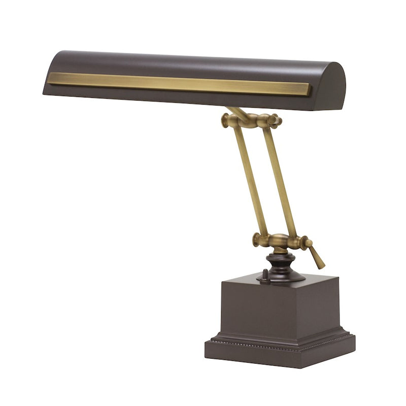 House of Troy 14" Piano Desk Lamp w/Strap Motif, Mahogany Brnz