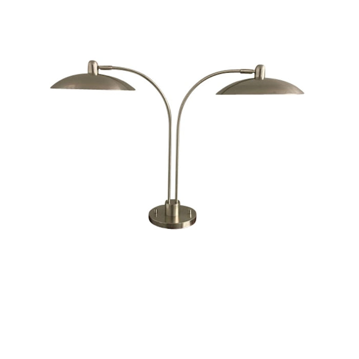 House of Troy Ridgeline 2 Light Table Lamp, Satin Nickel - RL252-SN