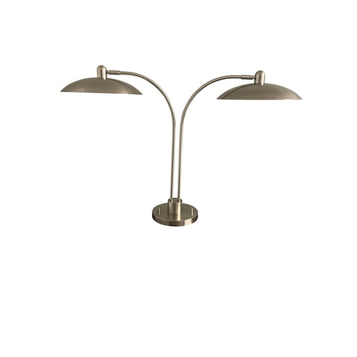 House of Troy Ridgeline 2 Light Table Lamp, Satin Nickel