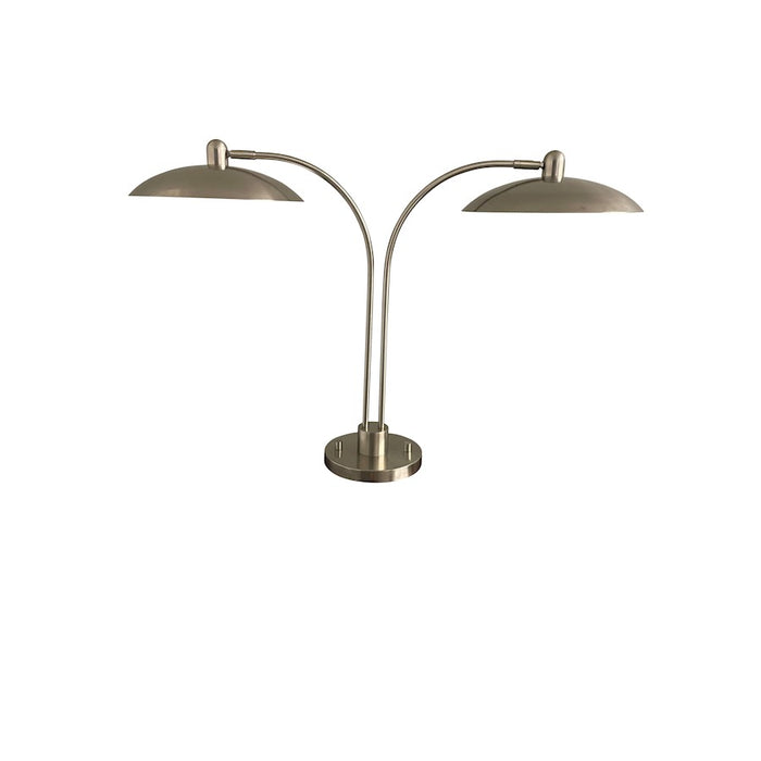 House of Troy Ridgeline 2 Light Table Lamp, Satin Nickel