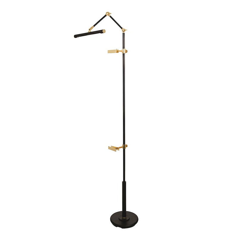 House of Troy River North 1 Light Floor Lamp, Black/Polished BS