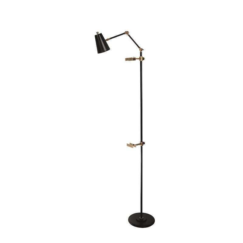 House of Troy River North 1 Light 69" Floor Lamp, Black/Ant Brass
