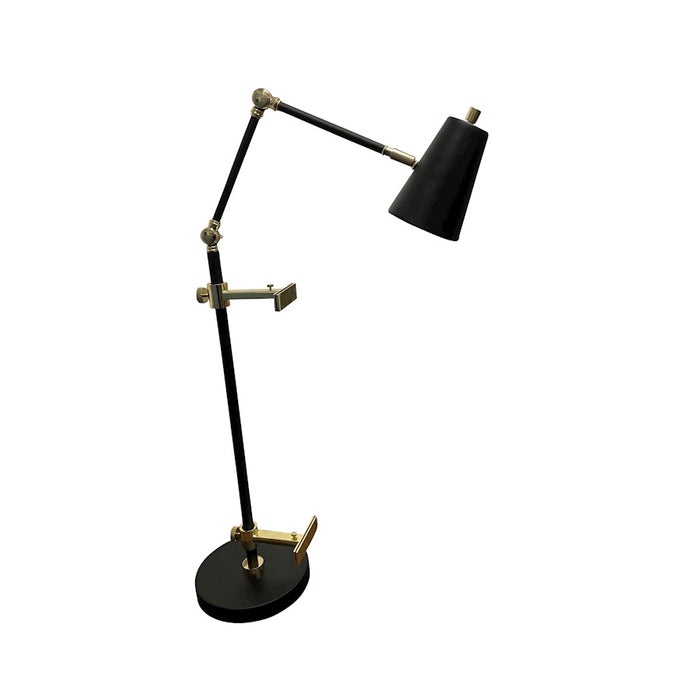 House of Troy River North 8" Task Lamp, Black/Polished Brass - RN351-BLKPB