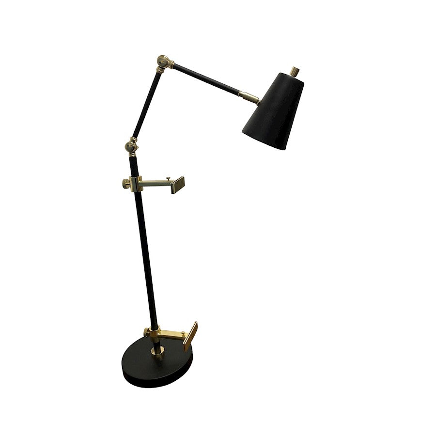 House of Troy River North 8" Task Lamp, Black/Polished Brass - RN351-BLKPB