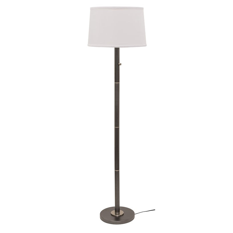 House of Troy Rupert Floor Lamp in Granite with Satin Nickel Accents