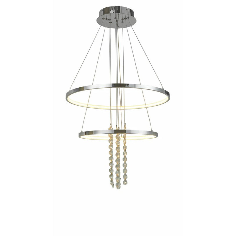 Thumprints Glacier 2 Light Foyer Chandelier, Chrome