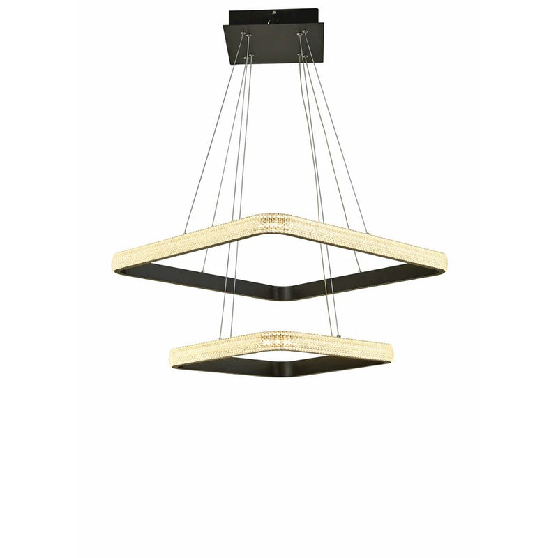 Thumprints Willow 2 Light Foyer Chandelier, Black