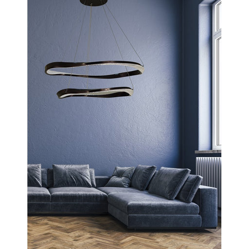 Thumprints Oakley 2 Light Dining Chandelier, Brushed Gold