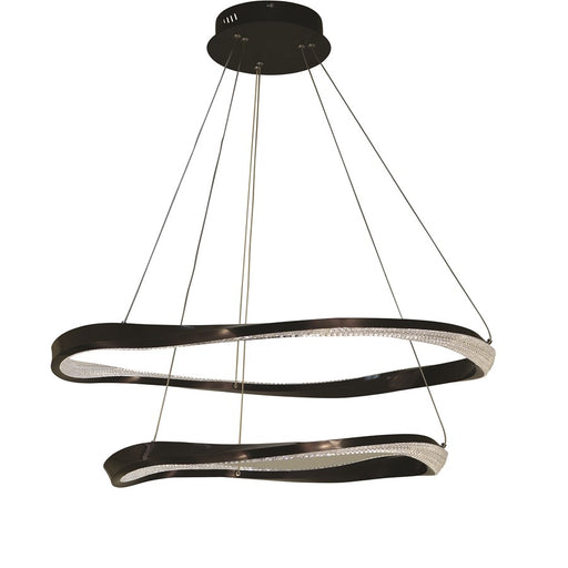 Thumprints Oakley 2 Light Dining Chandelier, Black - FT-T1068-BK