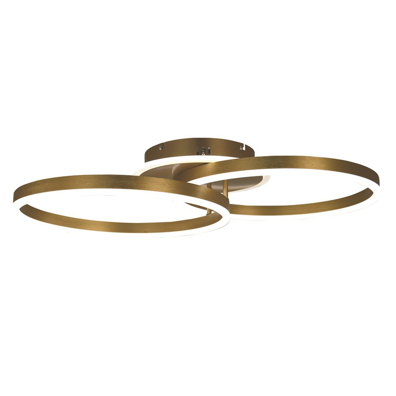 Thumprints Harper 3 Light Flush/Semi Flush, Brushed Gold - FT-T1070-BG