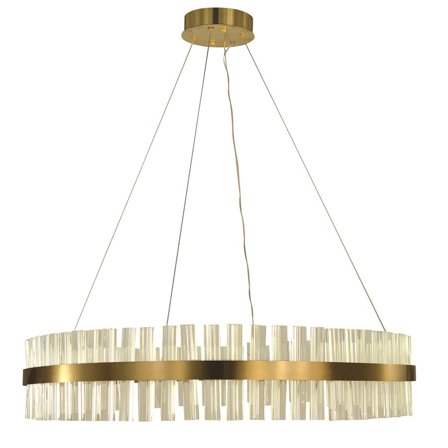 Thumprints Emilia 1 Light 32" Dining Chandelier, Brushed Gold - FT-T1083-BG