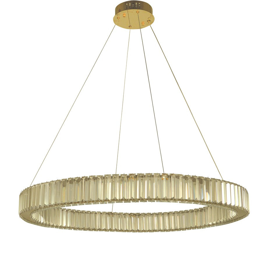 Thumprints Maya 1 Light 32" Dining Chandelier, Polished Gold - FT-T1086-PG