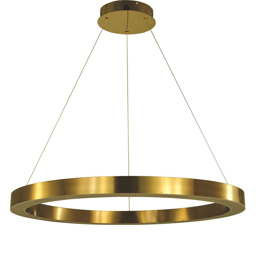 Thumprints Luna 1 Light 32" Dining Chandelier, Brushed Gold - FT-T1088-BG