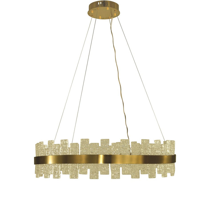 Thumprints Lucas 1 Light 32" Dining Chandelier, Brushed Gold - FT-T1090-BG