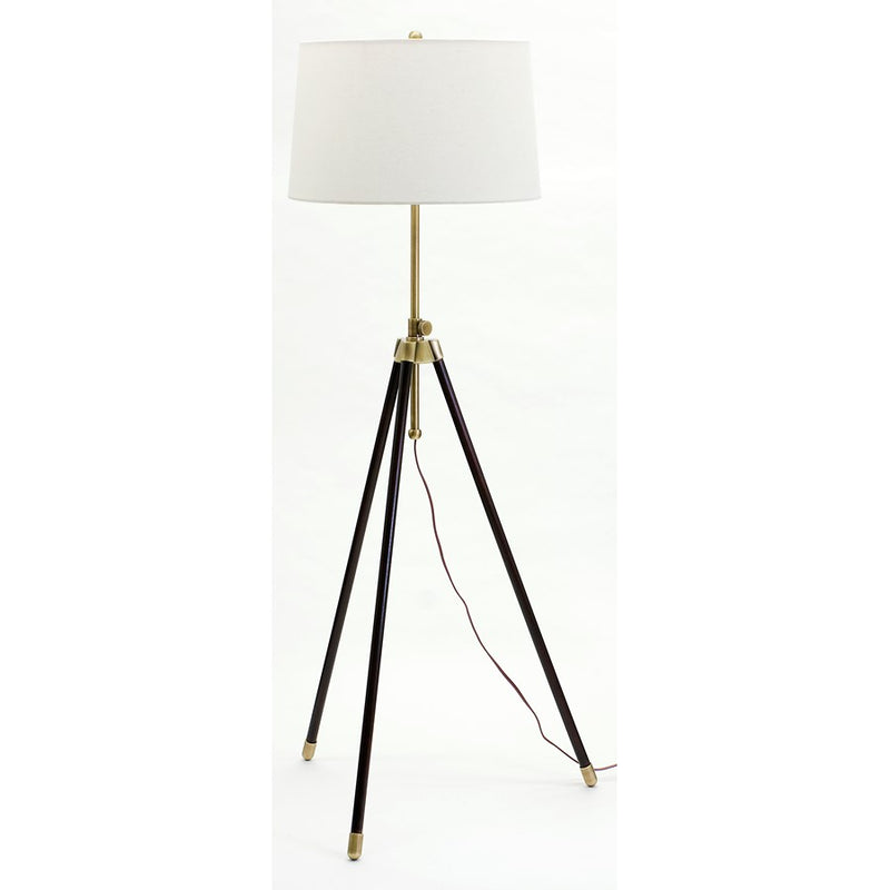 House of Troy Adjustable Tripod Floor Lamp Antique Brass