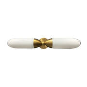 House Of Troy 2Lt Sconce, Brushed Brass/Slant Cut White Glass - WL303-BB