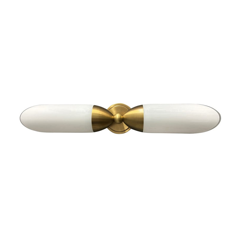 House Of Troy 2Lt Sconce, Brushed Brass/Slant Cut White Glass - WL303-BB