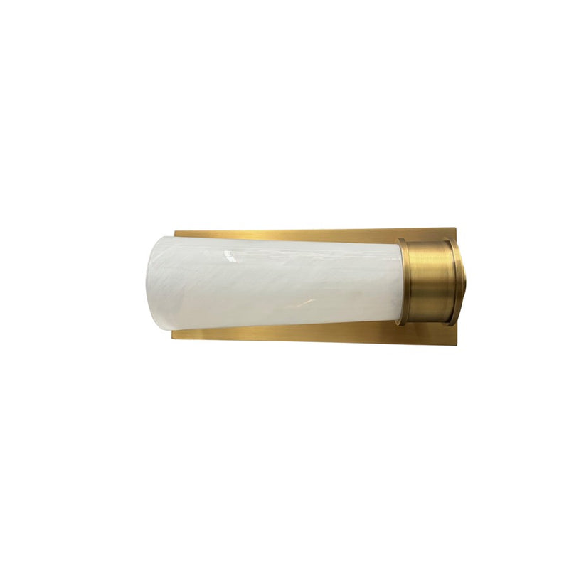 House Of Troy 1Lt Sconce, Brass/Rectangular Backplate/Glass Shade - WL309-BB