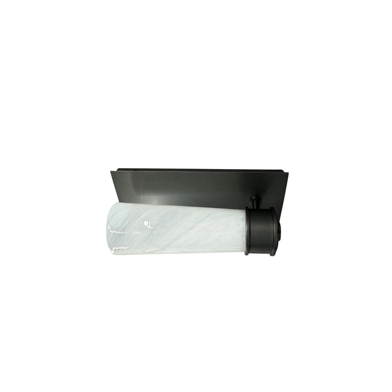 House of Troy 1Lt Sconce, Bronze/Rectangular Backplate/Glass Shade