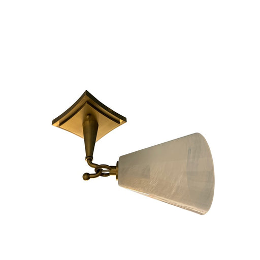 House of Troy 1Lt Lantern Sconce, Brass/White Swirl Glass Shade