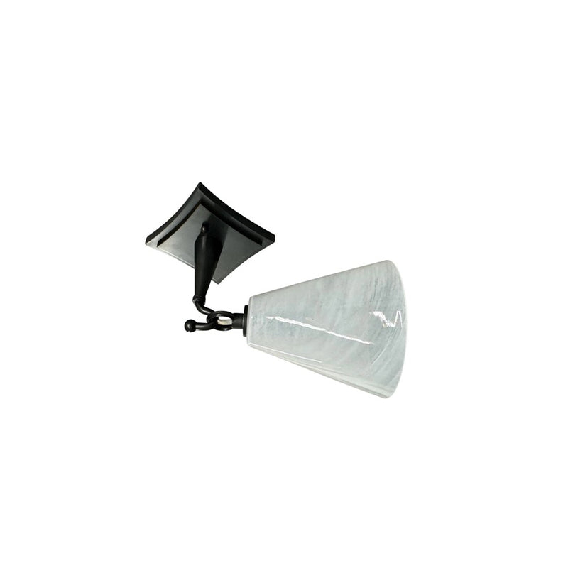 House of Troy 1Lt Lantern Sconce, Bronze/White Swirl Glass Shade